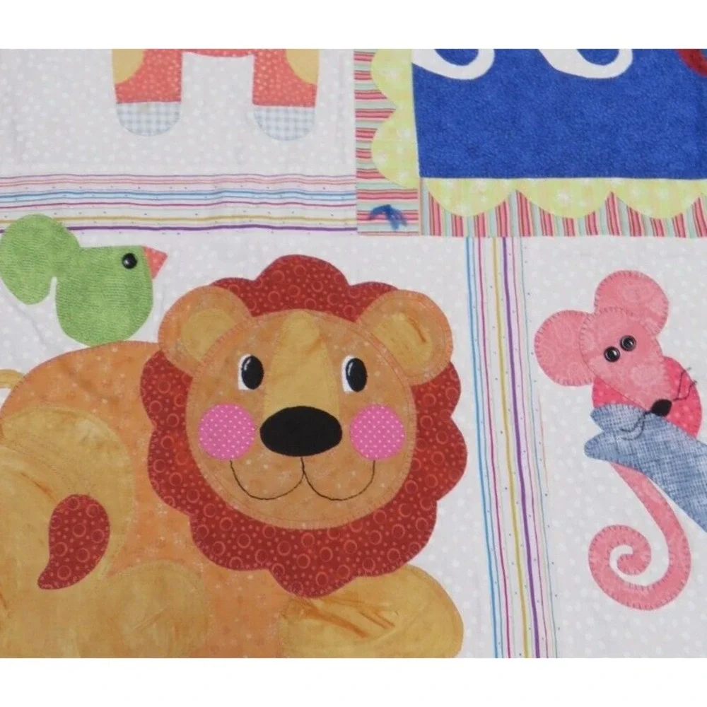 Noah's Ark Handmade Applique Patchwork Embroidered Throw‎ Blanket 52